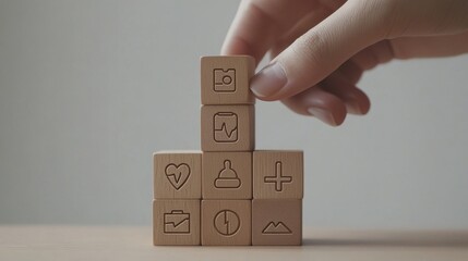 Stacking Wooden Blocks to Visualize Health Concepts