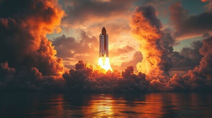 Fototapeta premium The Visual Power of Space Shuttle Launches