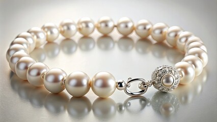 Obraz premium Pearl bracelet with delicate chain and intricate clasp, beaded jewelry