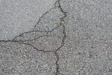 Obraz premium Crack in grey concrete surface