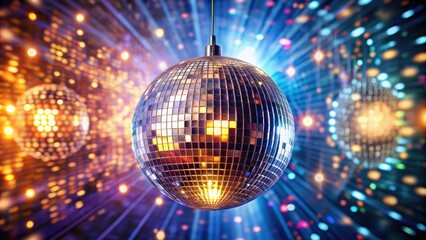 Obraz premium Dazzling Disco Ball Chandelier, fashion disco ball, glamorous nightclub