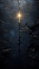 A glowing vertical beam emerges from a dark, rocky background, suggesting mystery or discovery.