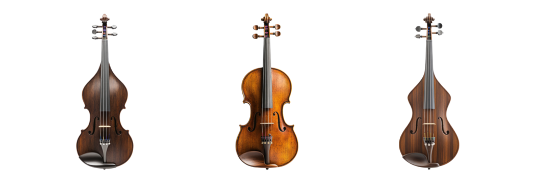 Variety of String Instruments on Transparent Background - Powered by Adobe