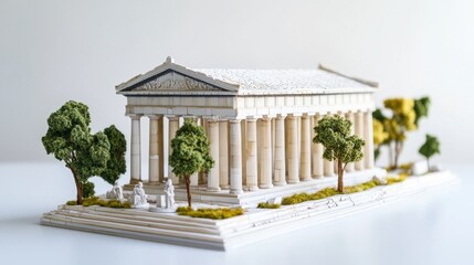 Obraz premium miniature of classic greece on white background 