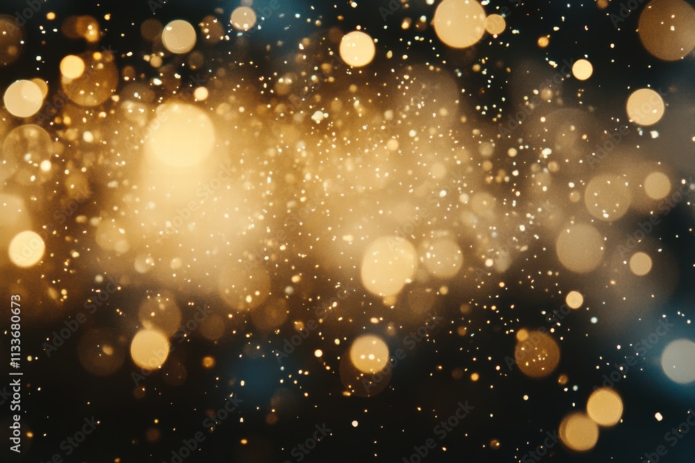 Poster bokeh effect with shimmering golden lights creating a dreamy and festive background for various desi