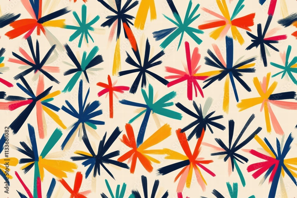 Poster vibrant abstract pattern featuring colorful splashes and dynamic shapes on a light background for cr