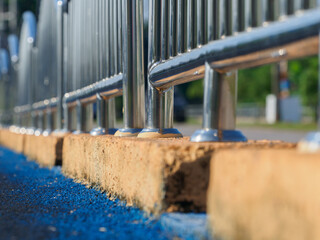Stainless steel fence in the field