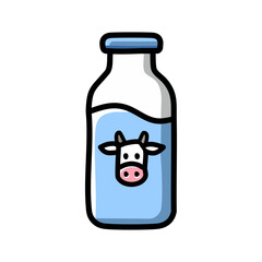 Milk bottle vector illustration, filled design editable outline icon.
