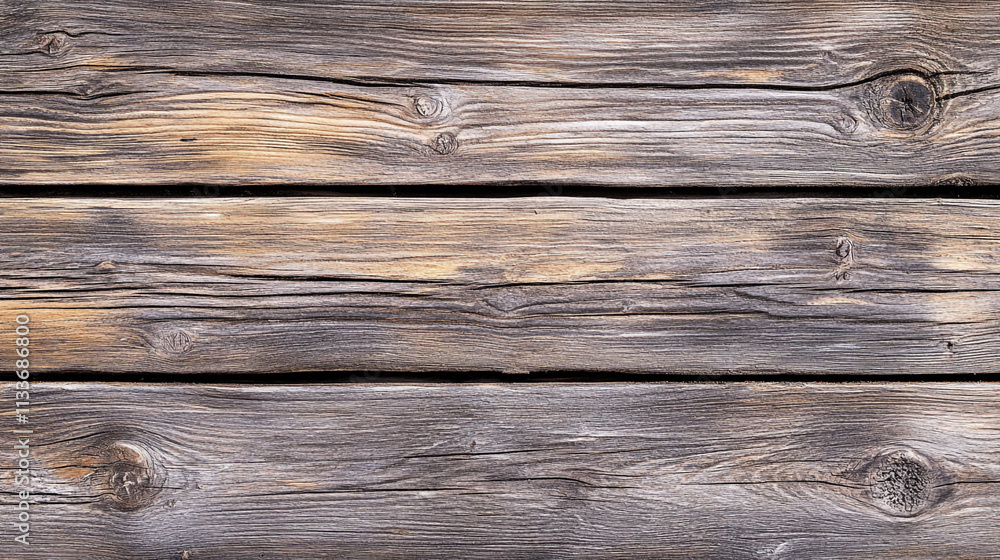 Poster weathered wooden planks displaying texture and natural color variations in a rustic setting