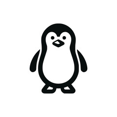 simple cute penguin animal logo vector illustration template design