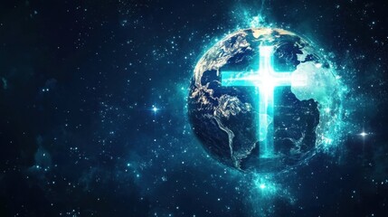 Obraz premium The abstract background emphasizes the spread of the gospel worldwide.