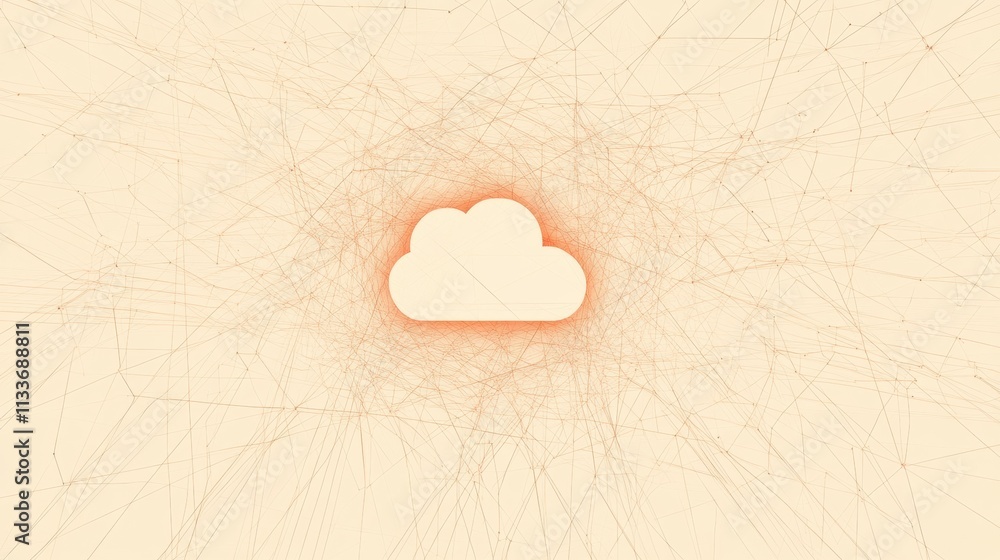 Leinwandbilder a minimalistic cloud icon sits at the center, conveying the essence of cloud services, surrounded by