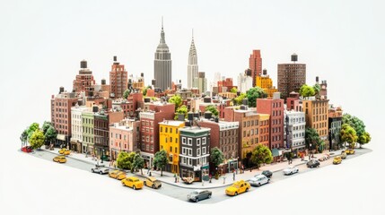 Fototapeta premium miniature of classic new york on white background