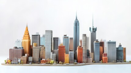 Fototapeta premium miniature of classic new york on white background