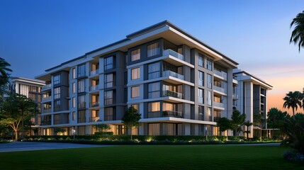 Modern Apartment Building Or Apartment Complex