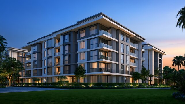 Modern Apartment Building Or Apartment Complex