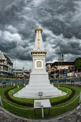 Yogyakarta monument or Tugu Jogja, its famous tourism heritage and historic icon place in Yogyakarta city.
