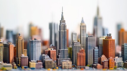 Fototapeta premium miniature of classic new york on white background