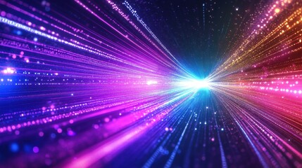 Obraz premium Stunning laser light show featuring vibrant colorful beams.