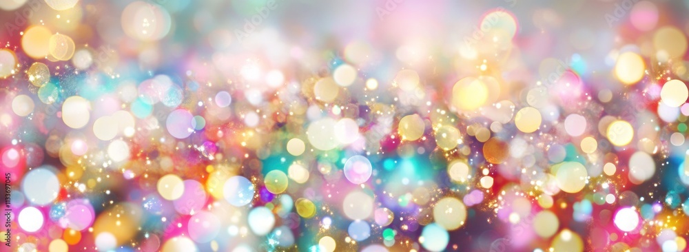 Aufkleber Abstract colorful bokeh background with glittering lights.