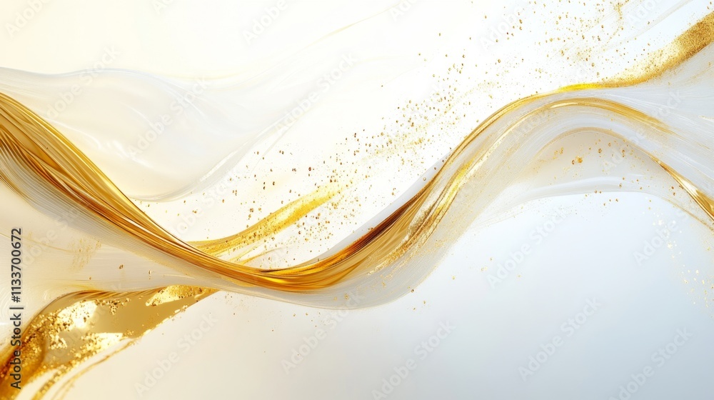Poster dynamic golden waves in abstract art studio setting visual content minimalist environment close-up p