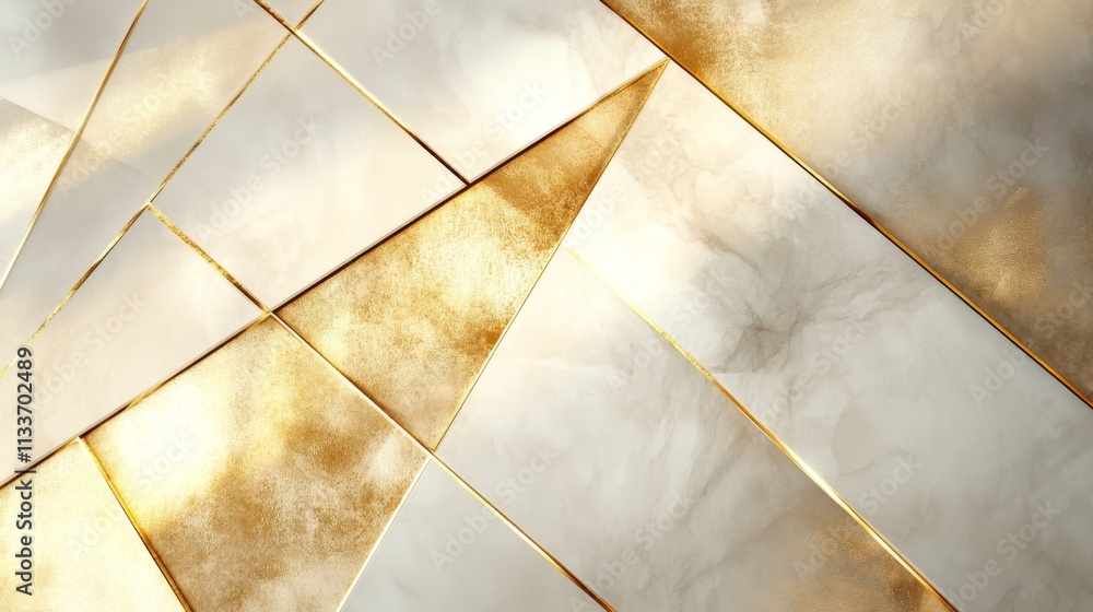 Aufkleber dynamic abstract artwork featuring golden geometric patterns modern design studio graphic art minima