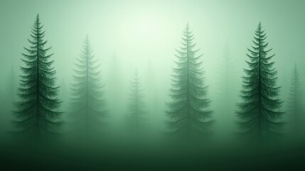 Obraz premium Enchanted forest, foggy trees and a mysterious pathway through the woods misty