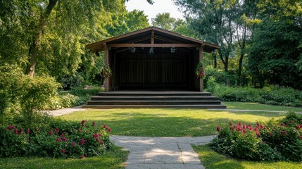 Open stage in parks outdoor garden