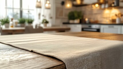 Wooden Table Runner Kitchen Interior Design