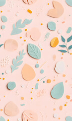 floral flower and leaf elements modern doodle illustrator seamless pattern for wallpaper or background