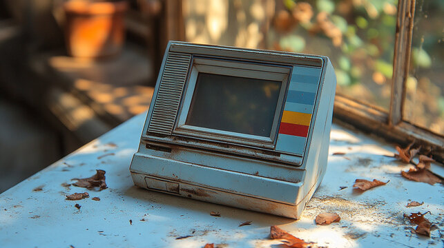 Retro Vintage Computer Screen Display  Old Technology  Rusty Antique PC