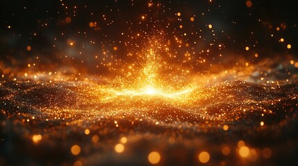 Naklejka premium Luminous Delight: Transparent Gold Firework Star for New Year Celebrations