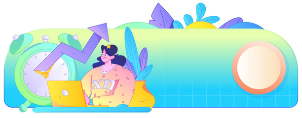 Marketing planning business characters flat vector concept operation hand drawn illustration
