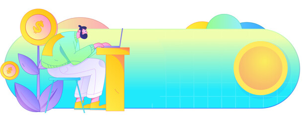 Marketing planning business characters flat vector concept operation hand drawn illustration
