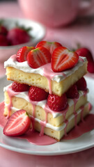 Delicious Strawberry Shortcake Slice