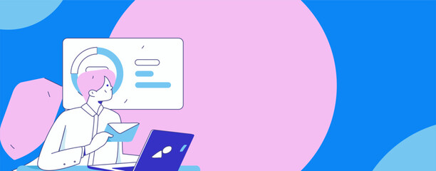 Business network security character flat vector concept operation hand drawn illustration
