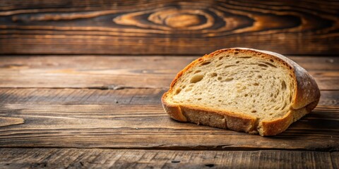 Crusty bread slice on a wooden table, bread, crusty bread, food