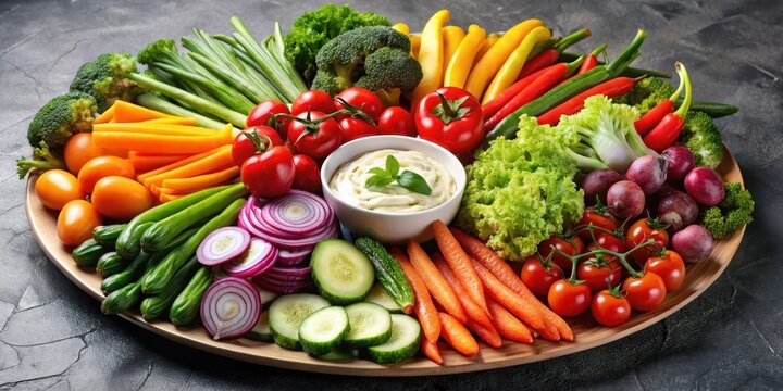 Fresh Vegetable Platter, fresh produce, platter, fruit and vegetable arrangement