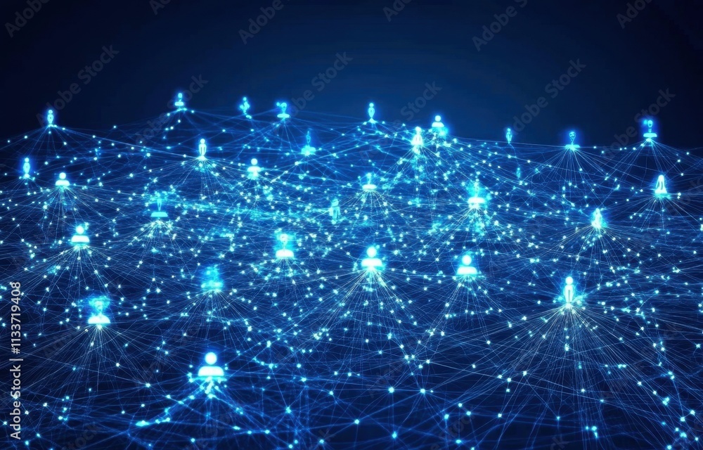 Aufkleber representation of social network concepts in a digital environment.