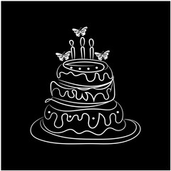 wedding cake vector illustration