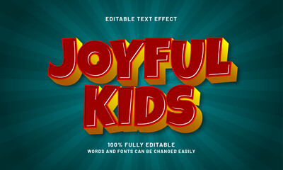 joyful kids editable text effects with a kids and play theme