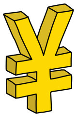 Obraz premium golden yen icon symbol illustration design 