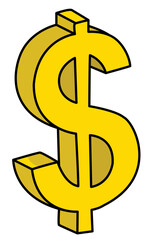 golden dollar sign illustration Design 