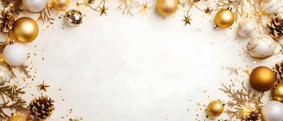 Luxurious Christmas new year card and Holiday Promotion Banner with Elegant Ornaments, for Tags, Posters, and Banners with Space for Text