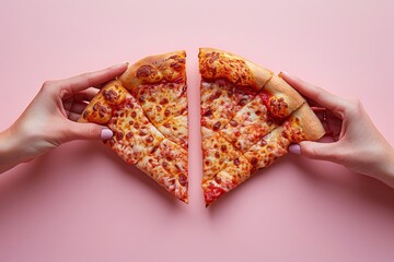 Person's Hands Grasping Freshly Baked Pizza