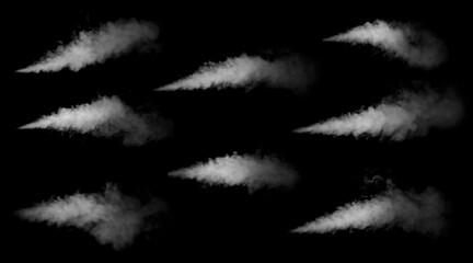 black smoke with fog and vapor background isolated png effect white coffee dust smoke cloud texture...