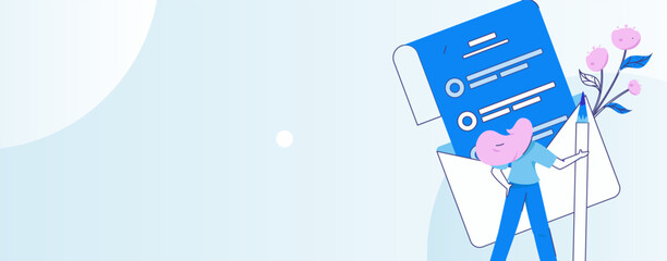 Invite friends to conduct questionnaire flat vector concept operation hand drawn illustration
