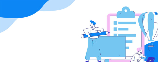 Invite friends to conduct questionnaire flat vector concept operation hand drawn illustration
