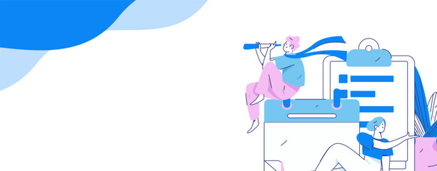 Invite friends to conduct questionnaire flat vector concept operation hand drawn illustration
