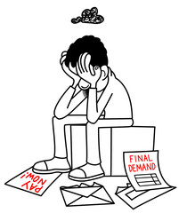 Final demand, pay now stress illustration design